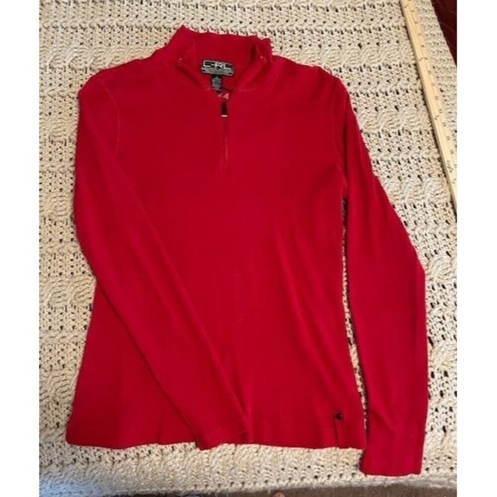 L.R.L. Ralph Lauren Long Sleeve Zip-Up WOMEN'S SIZE L RED AZTEC SOUTHWEST DESIGN